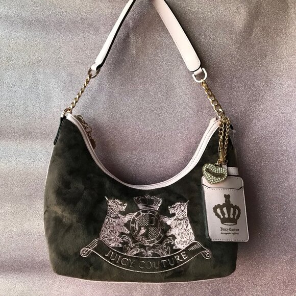 Juicy Couture Classic Scottie Dogs Hobo Bag Chocolate/Pink NWT - Picture 9 of 11